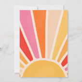 Sunshine Baby Shower Boho Retro Pink Sunshine Einladung (Rückseite)