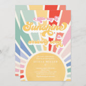 Sunshine Baby Shower Boho Retro Rainbow Sunshine Einladung (Vorne/Hinten)