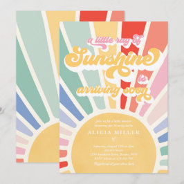 Sunshine Baby Shower Boho Retro Rainbow Sunshine Einladung