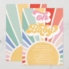 Sunshine Baby Shower Boho Retro Rainbow Sunshine Einladung