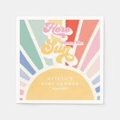 Sunshine Baby Shower Boho Retro Rainbow Sunshine Serviette (Vorderseite)