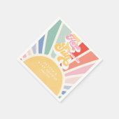 Sunshine Baby Shower Boho Retro Rainbow Sunshine Serviette (Ecke)