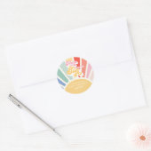 Sunshine Baby Shower Boho Retro Regenbogenfavorite Runder Aufkleber (Umschlag)