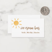 Sunshine Baby Shower Buffet-Karte Mitteilungskarte (Vorderseite/Rückseite Beispiel)