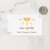 Sunshine Baby Shower Buffet-Karte Mitteilungskarte (Vorderseite/Rückseite Beispiel)