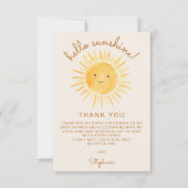 Sunshine Baby Shower Dankeskarte (Vorderseite)