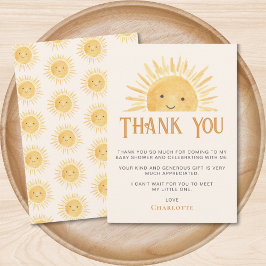 Sunshine Baby Shower Dankeskarte