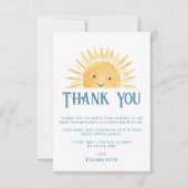 Sunshine Baby Shower Dankeskarte (Vorderseite)