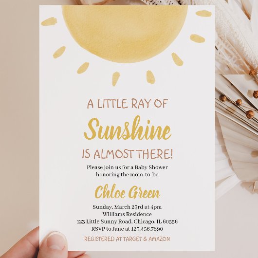 Sunshine Baby Shower Einladung