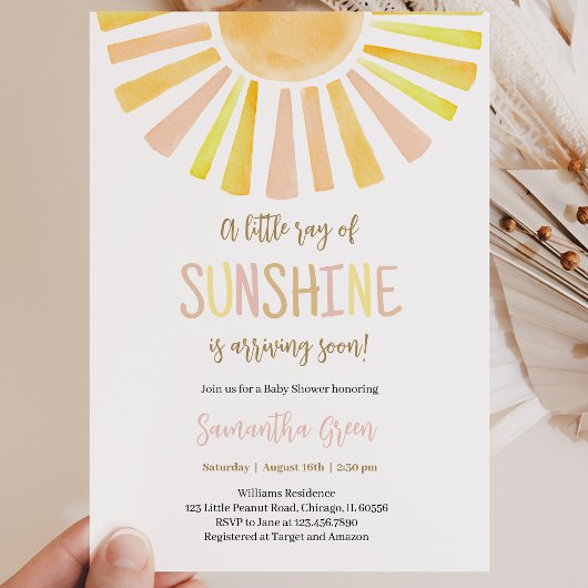 Sunshine Baby Shower Einladung
