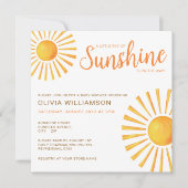 Sunshine Baby Shower Einladung (Vorderseite)