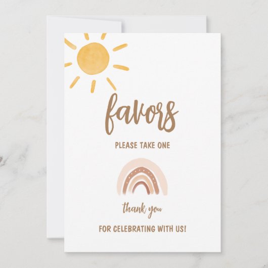 Sunshine Baby Shower Favorit Card Einladung (Vorderseite)
