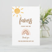 Sunshine Baby Shower Favorit Card Einladung (Stehend Vorderseite)