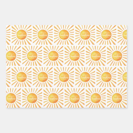 Sunshine Baby Shower Geschenkpapier Set (Vorderseite)