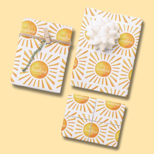 Sunshine Baby Shower Geschenkpapier Set