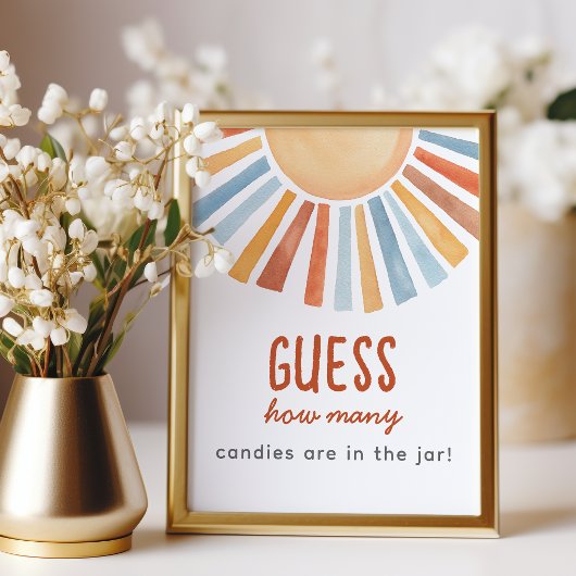 Sunshine Baby Shower Guessing Game Sign Fotodruck