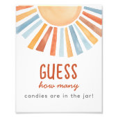 Sunshine Baby Shower Guessing Game Sign Fotodruck (Vorne)