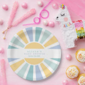 Sunshine Baby Shower Here Come The Son Yellow Rays Pappteller (Party)