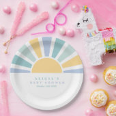 Sunshine Baby Shower Here Come The Son Yellow Rays Pappteller (Party)