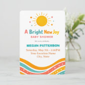Sunshine Baby Shower Invitation | Bright Modern Einladung (Stehend Vorderseite)