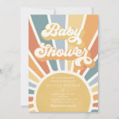 Sunshine Baby Shower Mute Boho Retro Sunshine Einladung (Vorderseite)