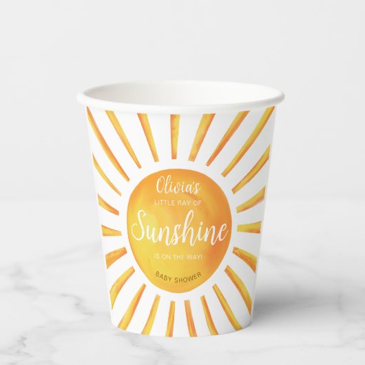 Sunshine Baby Shower Pappbecher (Vorderseite)