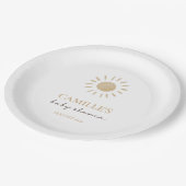 Sunshine Baby Shower Pappteller (Schrägansicht)