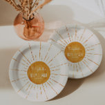 Sunshine Baby Shower Pappteller<br><div class="desc">Whimsikal gelbe Sonnencreme Baby Dusche Papier Teller. Personalisierbar!</div>