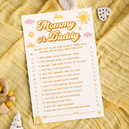 Sunshine Baby Shower rät, wer Mama oder Daddy Game