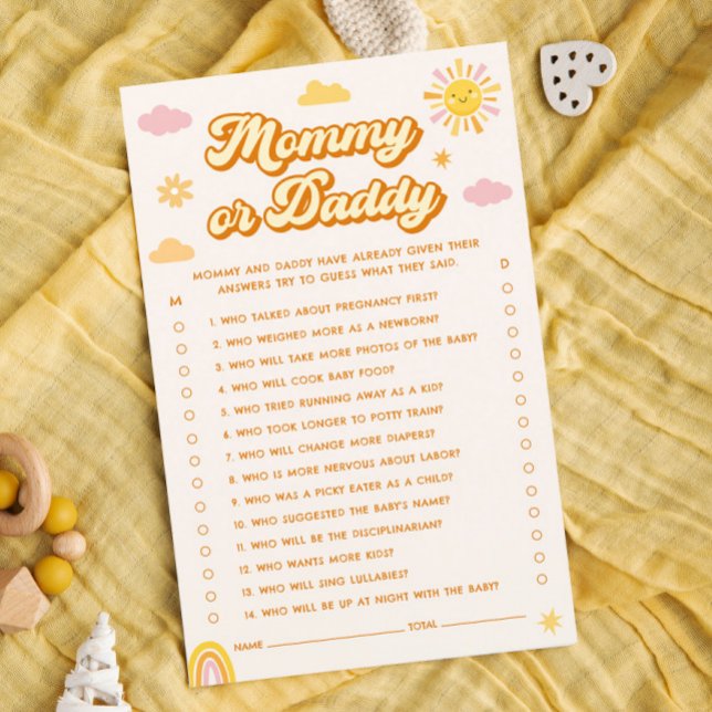 Sunshine Baby Shower rät, wer Mama oder Daddy Game (Von Creator hochgeladen)