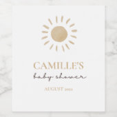 Sunshine Baby Shower Weinetikett (Einzelnes Label)