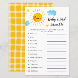 Sunshine Baby Shower Word Scramble Game