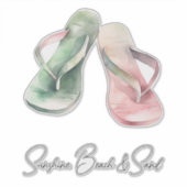Sunshine Beach Flip Flops Aufkleber (Vorderseite)