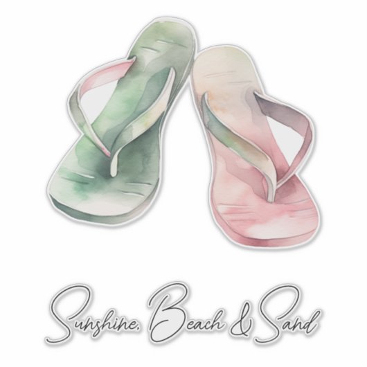 Sunshine Beach Flip Flops Aufkleber (Vorderseite)