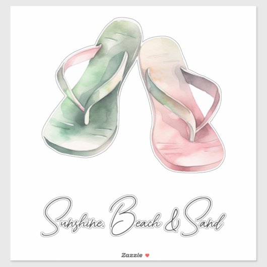 Sunshine Beach Flip Flops Aufkleber (Blatt)