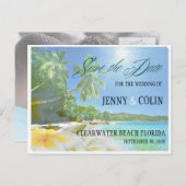 Sunshine Beach Foto Save the Date Ankündigungspostkarte (Vorne/Hinten)