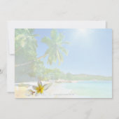 Sunshine Beach Palm Trees Plumerias Hochzeitsempfa Einladung (Rückseite)