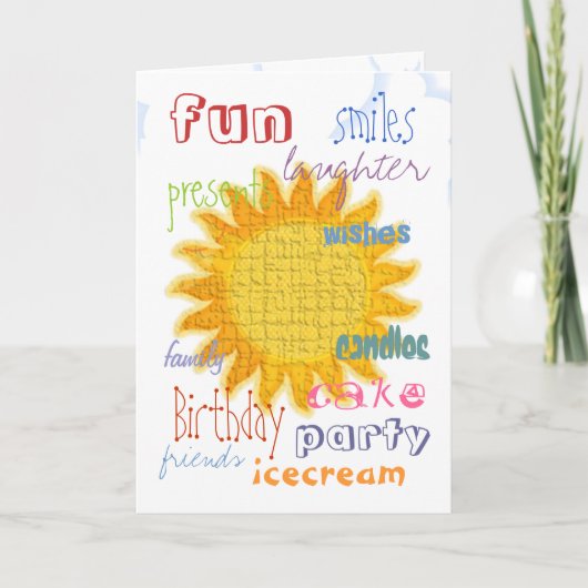 Sunshine Birthday Card Karte (Vorderseite)