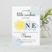 Sunshine Birthday Einladung für Jungen oder Mädche (Stehend Vorderseite)