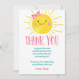 Sunshine Birthday Girl Danke Card Summer Einladung