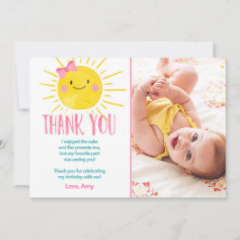 Sunshine Birthday Girl Danke Card Summer Einladung