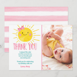 Sunshine Birthday Girl Danke Card Summer Einladung
