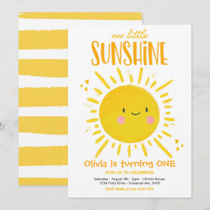 Sunshine Birthday Party Gelb unser kleiner Sonnens Einladung