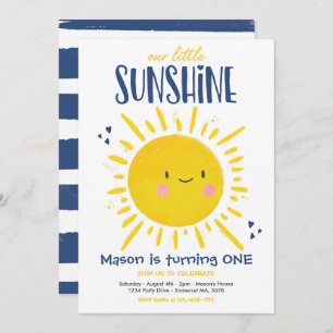 Sunshine Birthday Party Marine Unser kleiner Sonne Einladung