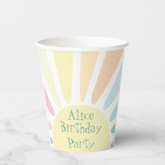 Sunshine Birthday Party Pappbecher (Vorderseite)