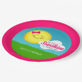 Sunshine Birthday Party Pappteller (Schrägansicht)