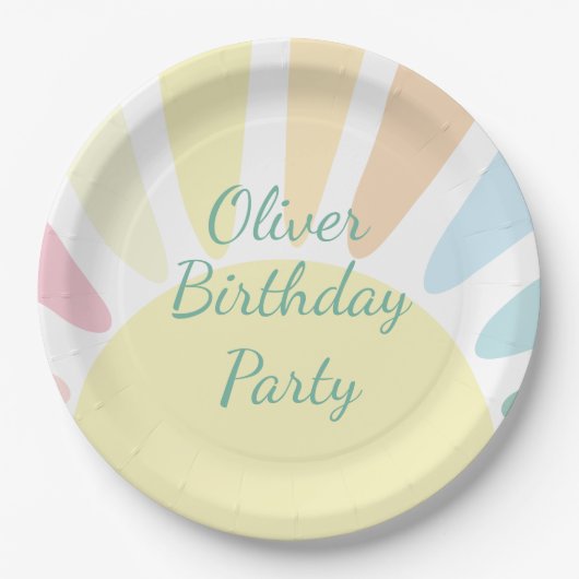 Sunshine Birthday Party Pappteller (Vorderseite)