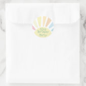 Sunshine Birthday Party Runder Aufkleber (Tasche)
