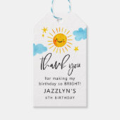 Sunshine Birthday Party so hell Geschenkanhänger (Vorderseite)