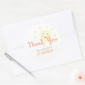 Sunshine Birthday Vielen Dank Runder Aufkleber (Umschlag)